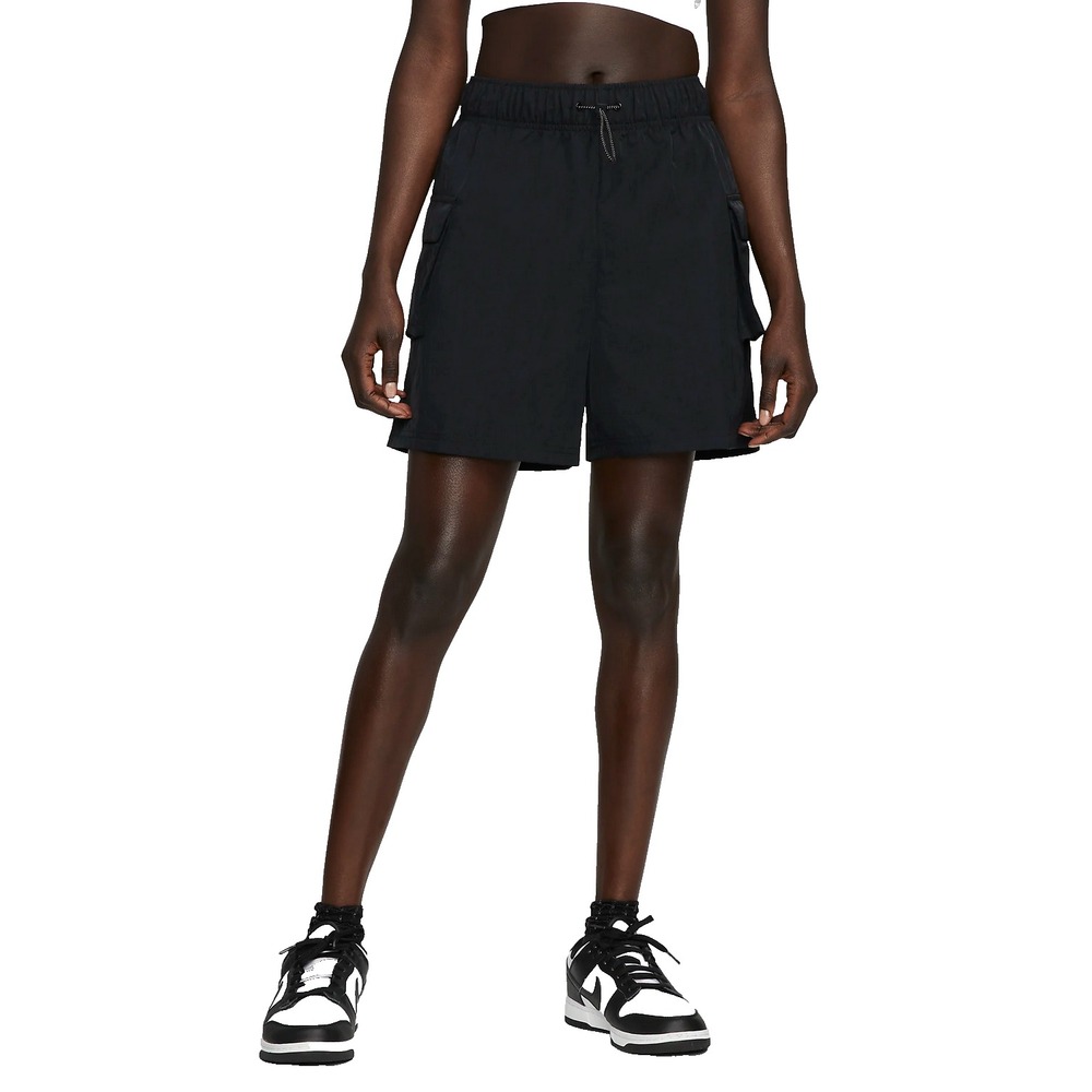 NIKE Sportswear Essential Woven High Rise Shorts XS Black DM6247-010